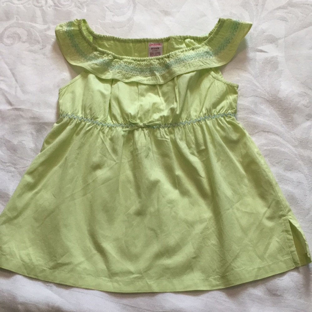 Vintage Gymboree Rainbow Sherbert lime top Sz M-4